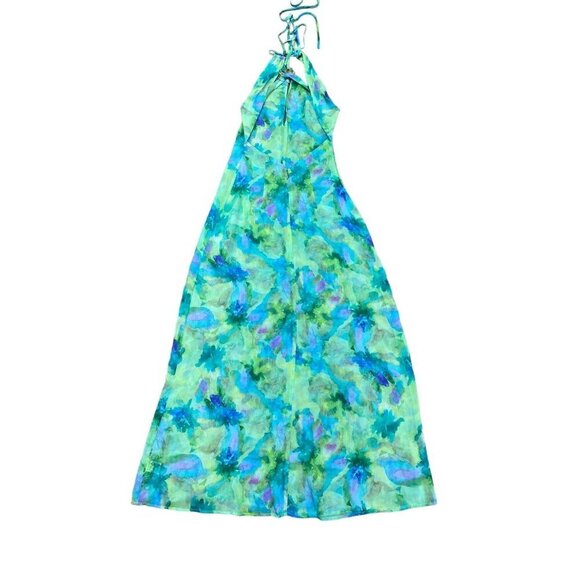 For Love and Lemons Sz S Dress Green Halter Maxi Retro Boho Resortwear Preppy - Picture 4 of 9